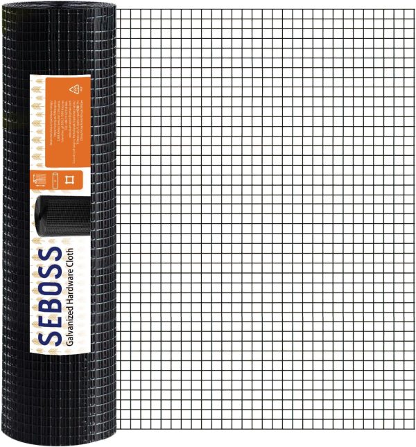 Seboss Black Hardware Cloth 1/2 inch 19 Gauge,